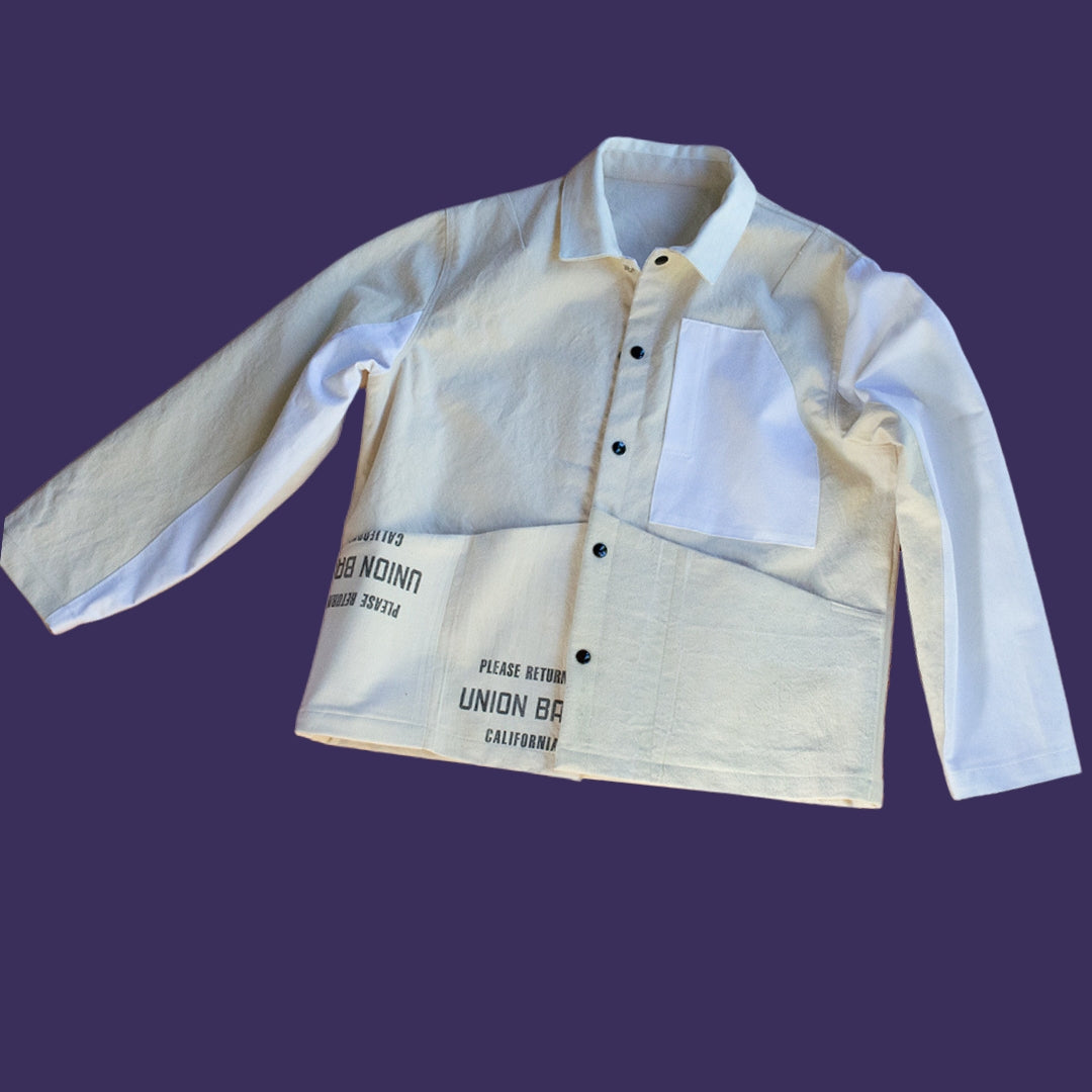 Chore Coat in White Denim / Canvas
