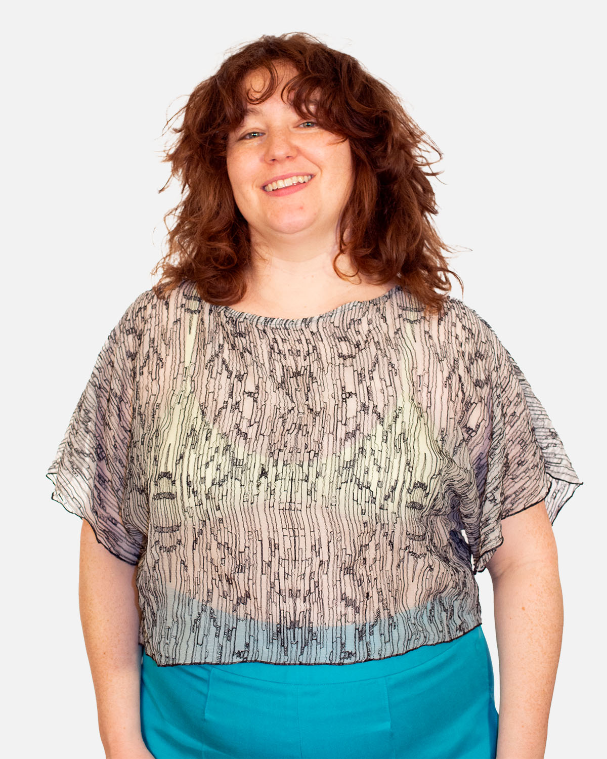 Crop Top in Black & White Sheer