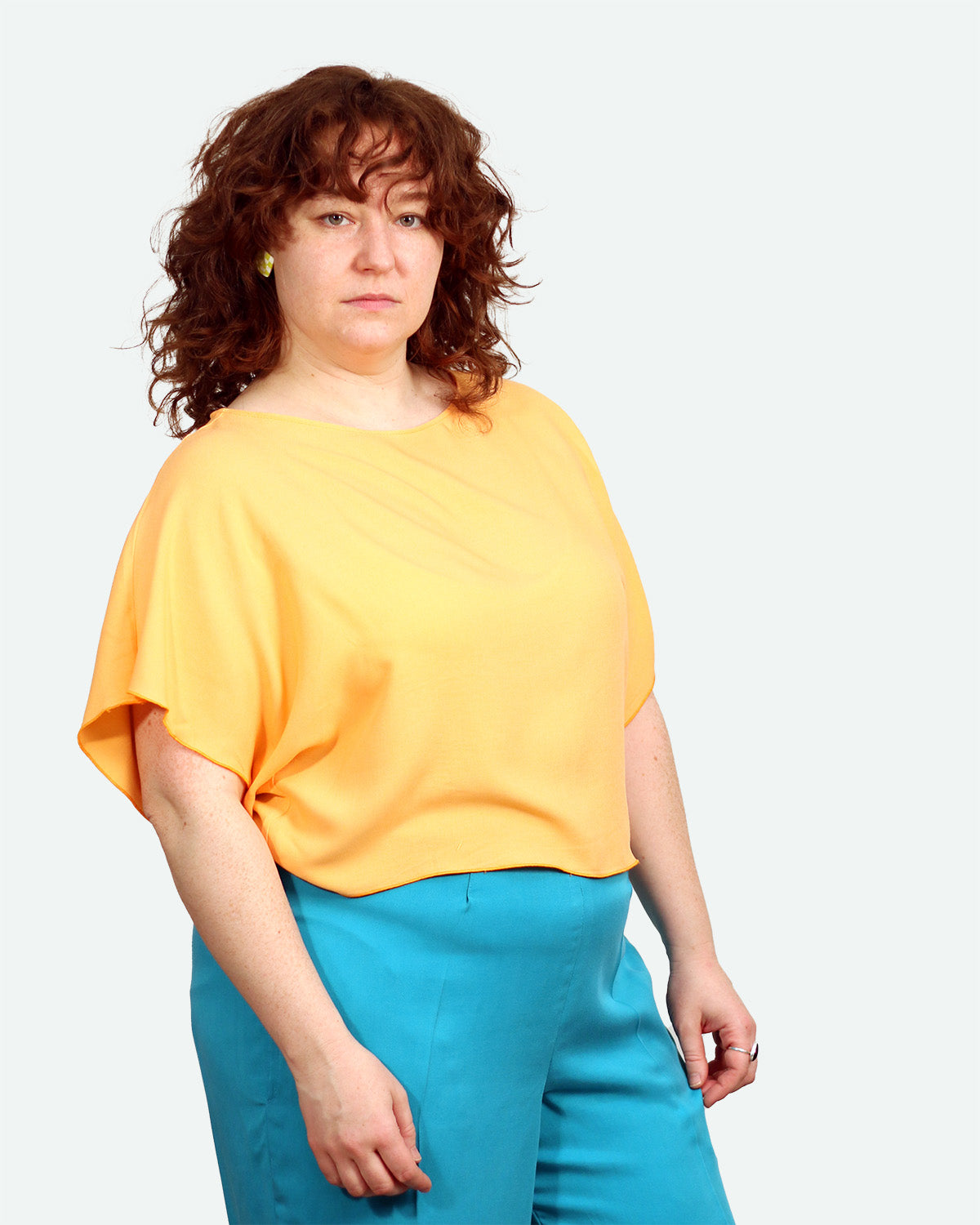 Crop Top in Creamsicle Cotton Crepe