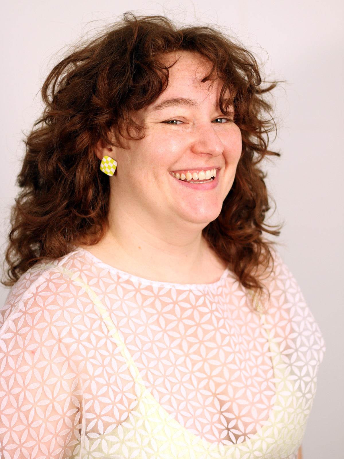 Crop Top in White Daisy Sheer Organza