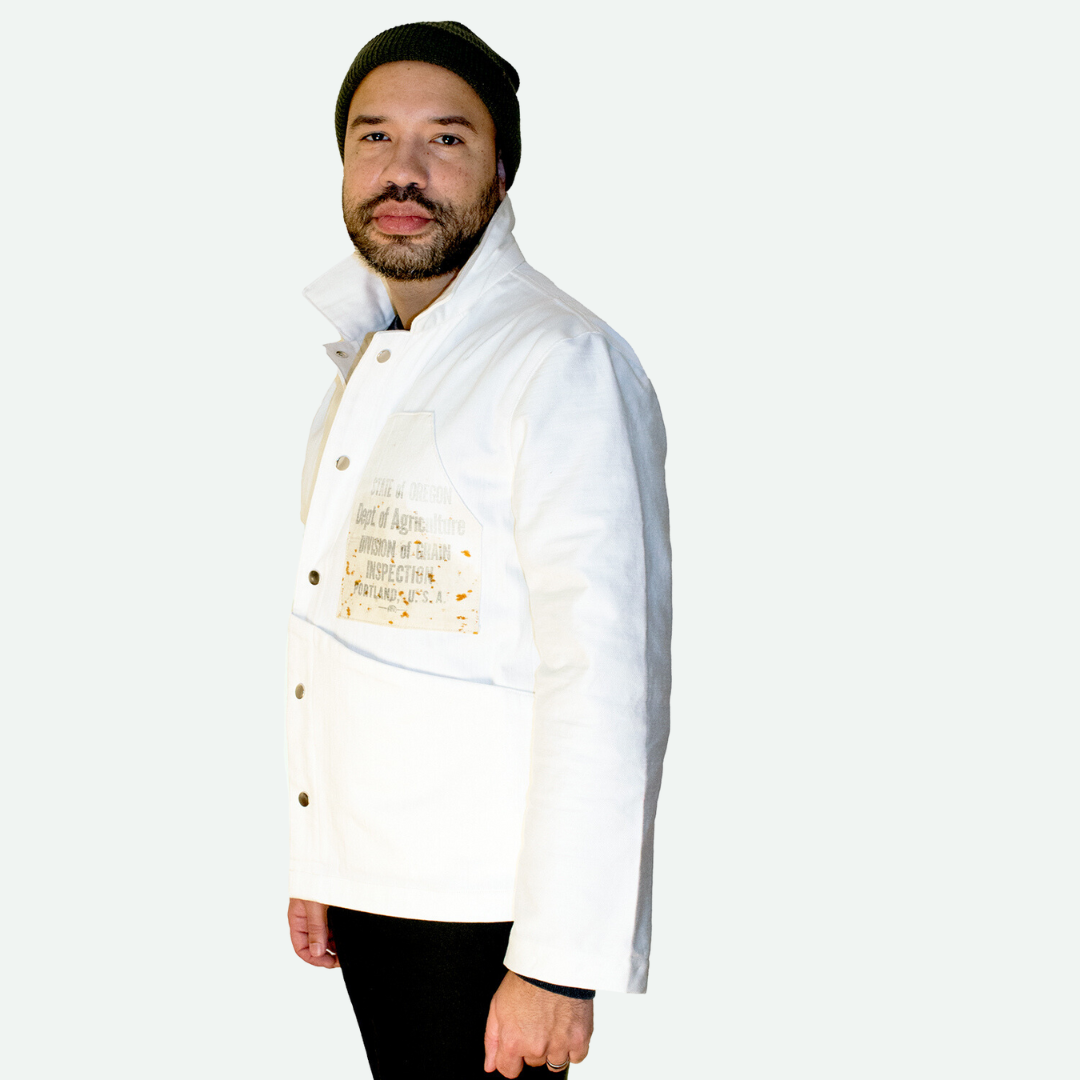 Chore Coat in White Denim / Canvas