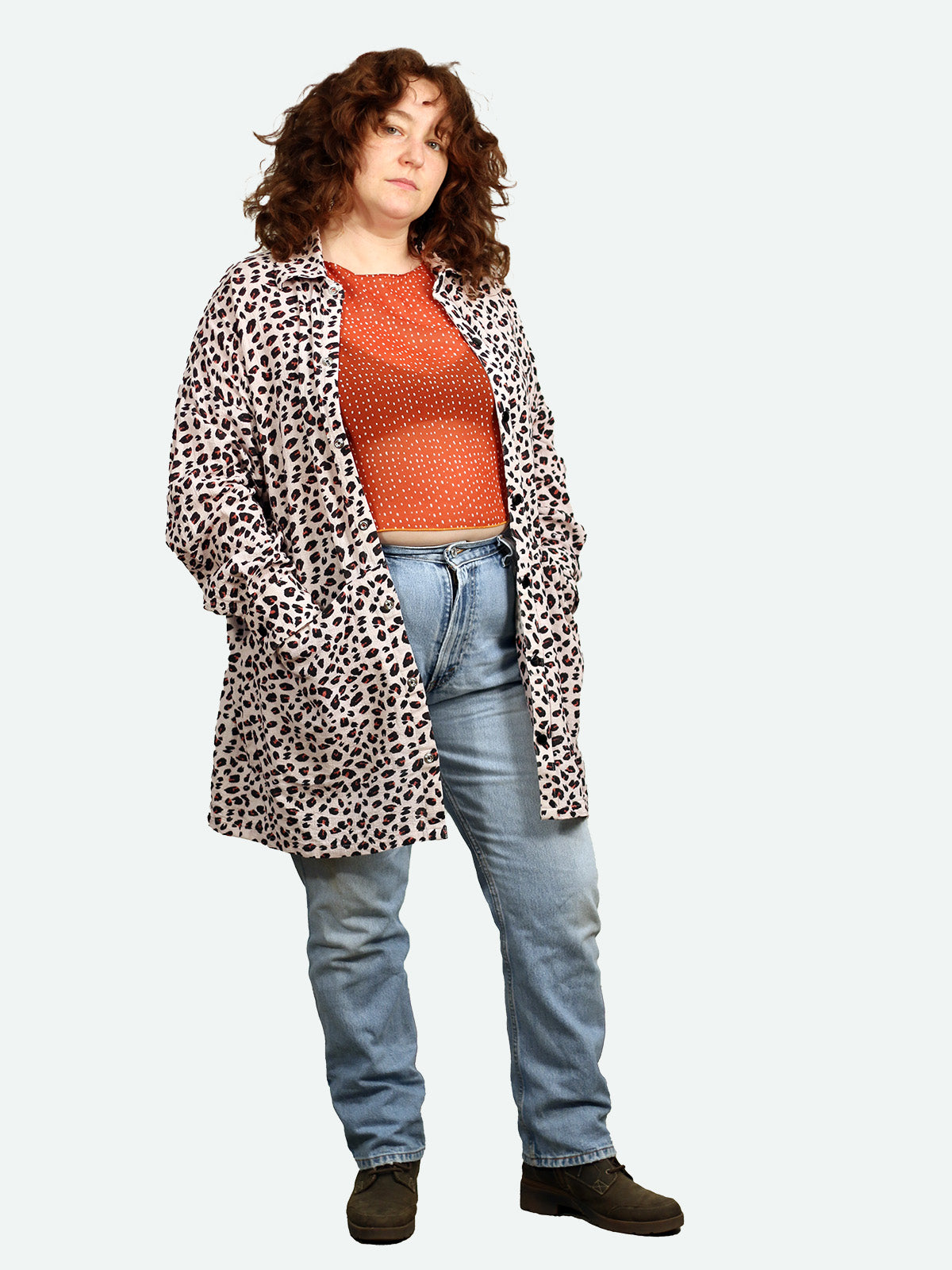Ret Shacket  / Shirt Dress in Leopard Print Linen